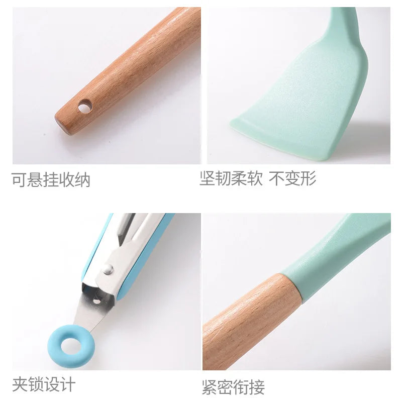 Silicone Spoon With Wooden Handle